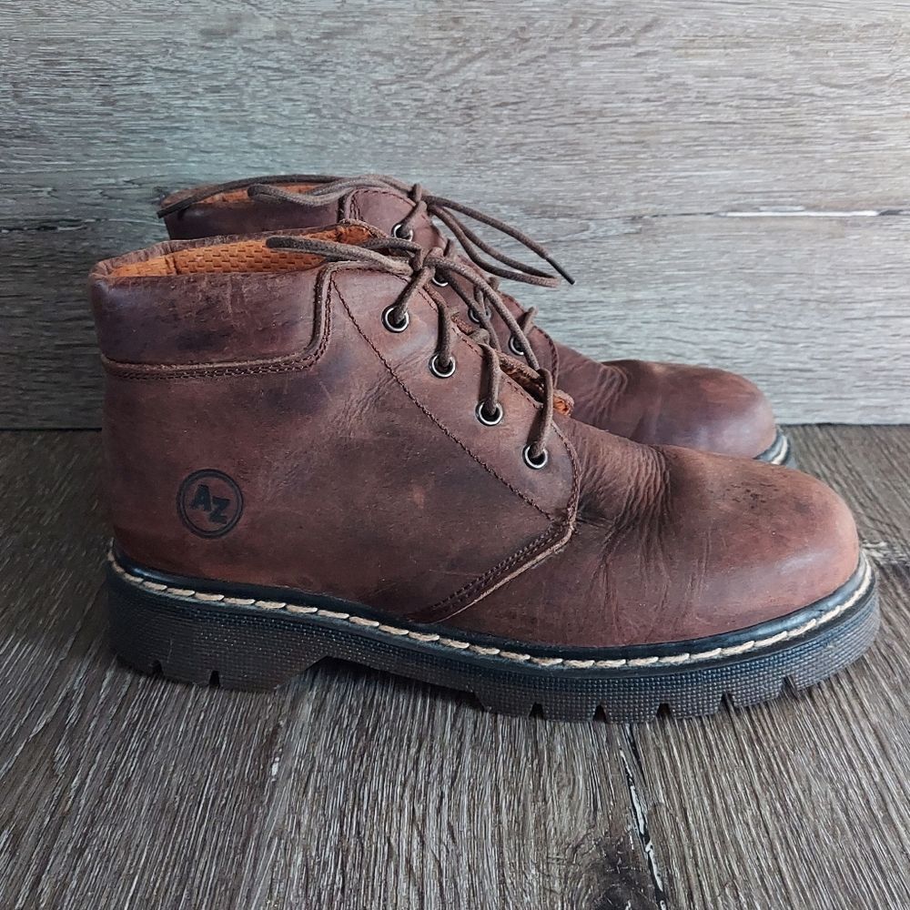 Vintage 90s Y2K Size 7 Arizona Jean Brown Chunky Platform Ankle Boots
